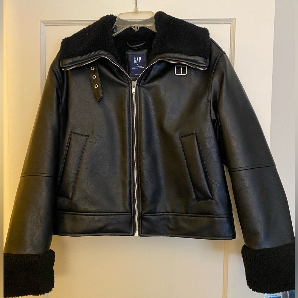GAP Black Faux Shearling Jacket